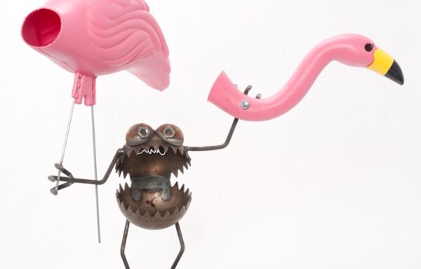 Flamingo-Away metal sculpture – IN STORE ONLY