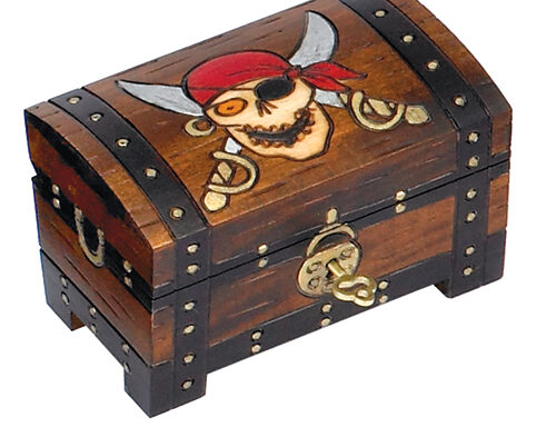 Locking Wooden Pirate Chest