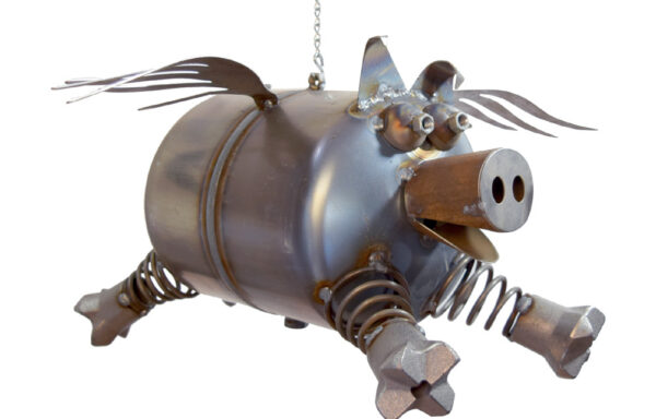 Flying Pig metal sculpture – IN STORE ONLY