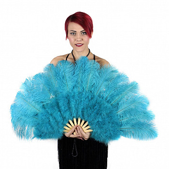 Ostrich Feather Fan – aqua/teal