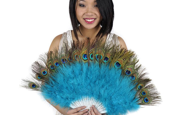 Peacock Feather fan – aqua