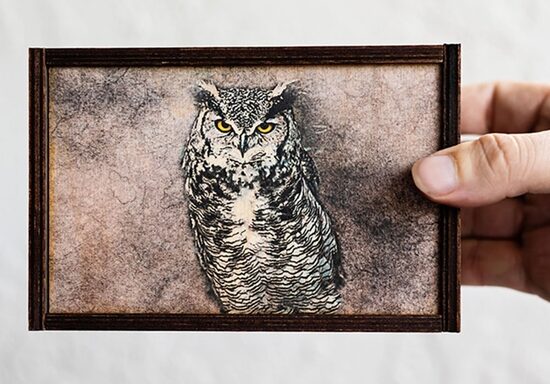 Wooden  Tarot-Stash Box – Owl